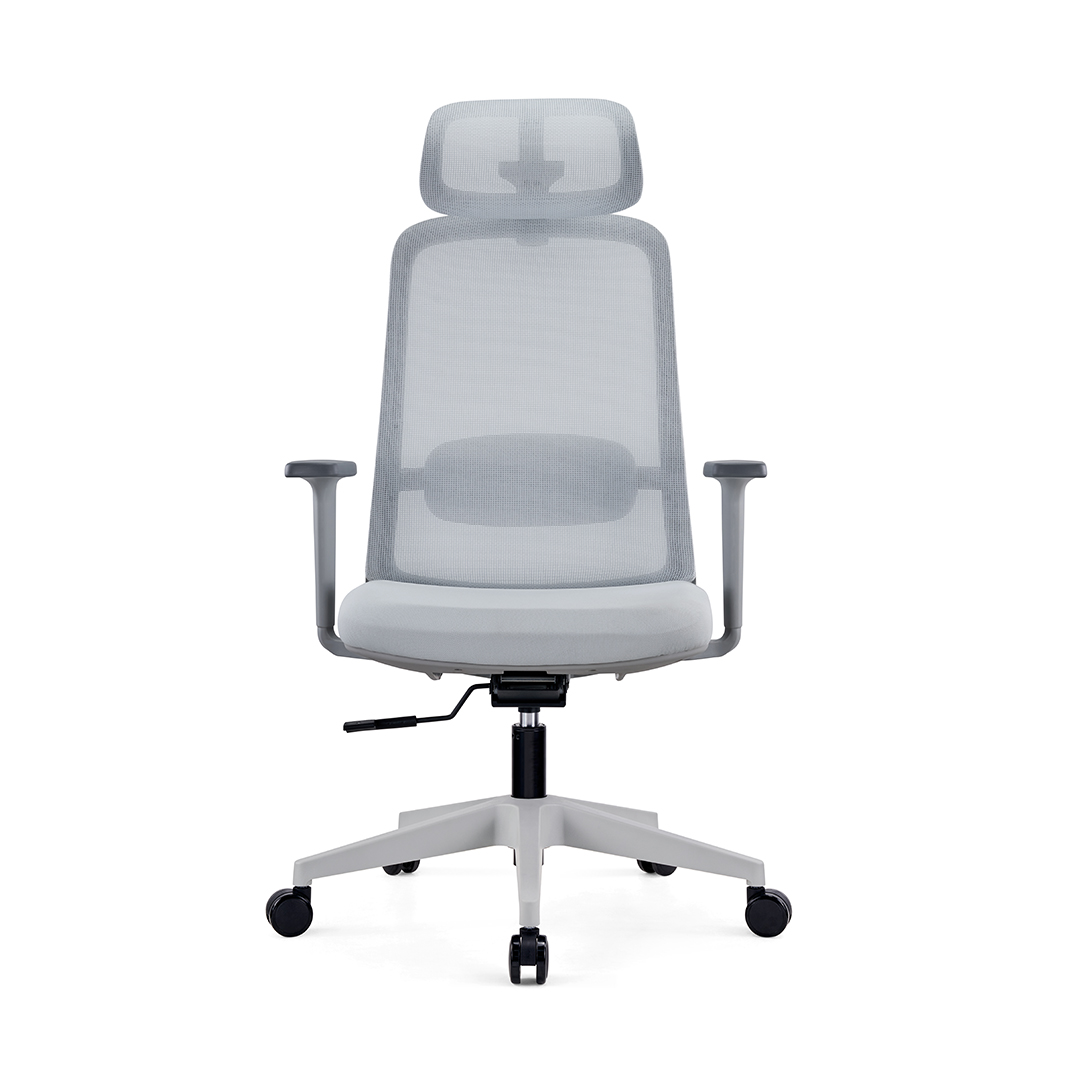 Q322A Grey frame office chair moulded foam (1)